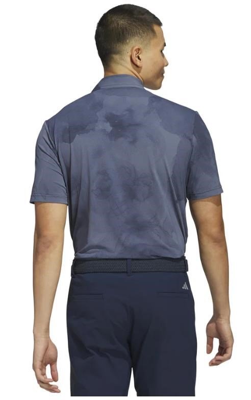Adidas Tour Printed Mesht męskie polo, collegiate navy/preloved ink