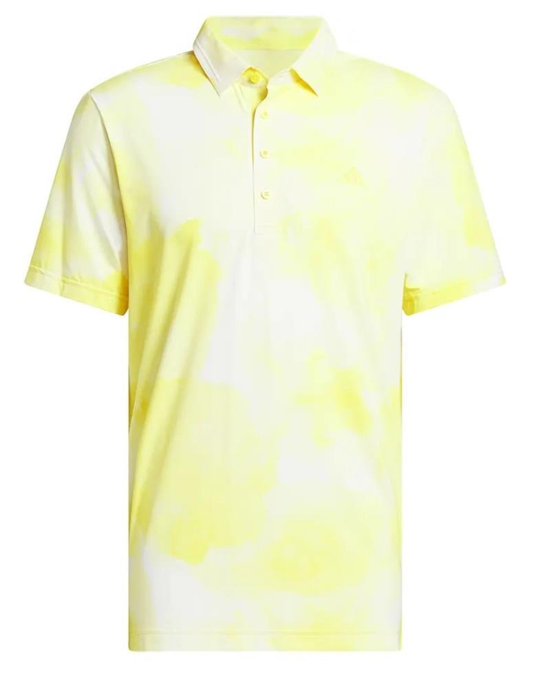 Adidas Ultimate365 Tour Printed męskie polo, white/powder yellow