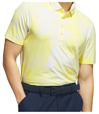 Adidas Ultimate365 Tour Printed męskie polo, white/powder yellow