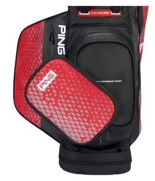 Ping Hoofer Monsoon stand bag, czarno/czerwony