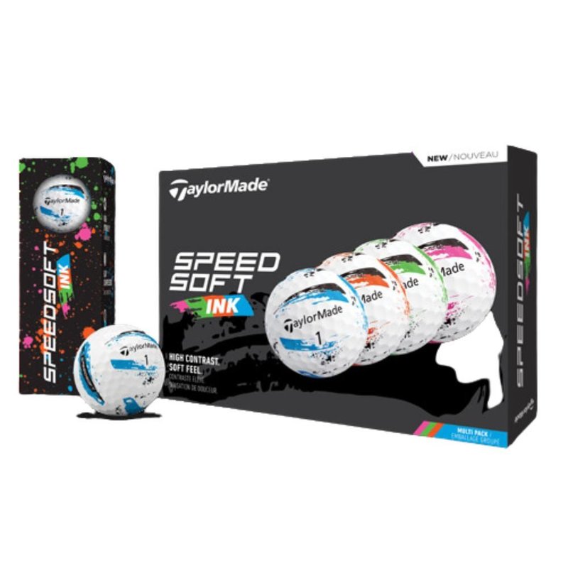 TaylorMade SpeedSoft Ink piłki golfowe, multi-pack