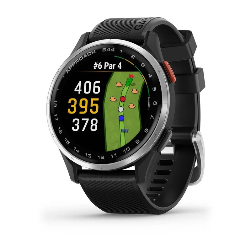 Garmin Approach S44 GPS zegarek, black/silver aluminium