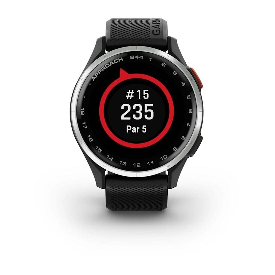 Garmin Approach S44 GPS zegarek, black/silver aluminium