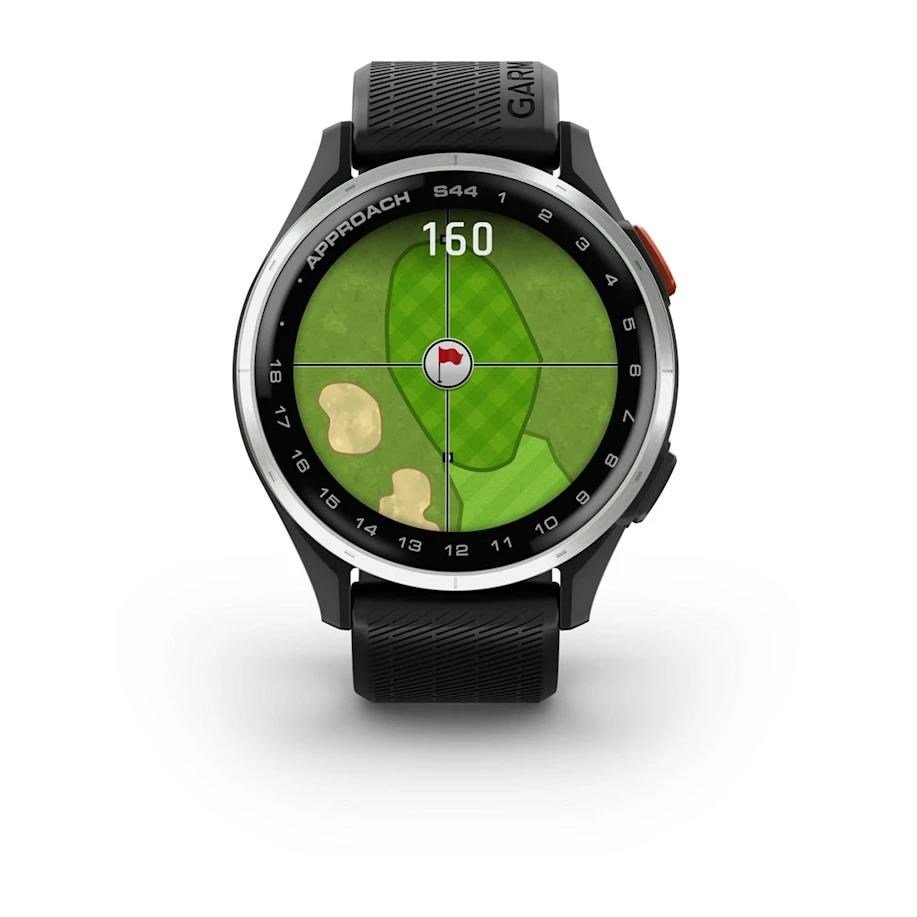 Garmin Approach S44 GPS zegarek, black/silver aluminium