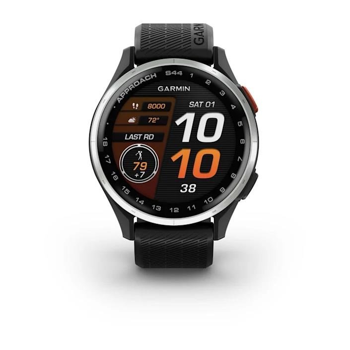 Garmin Approach S44 GPS zegarek, black/silver aluminium
