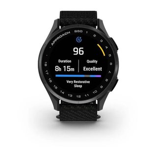 Garmin Approach S50 GPS zegarek, black nylon/silver aluminium