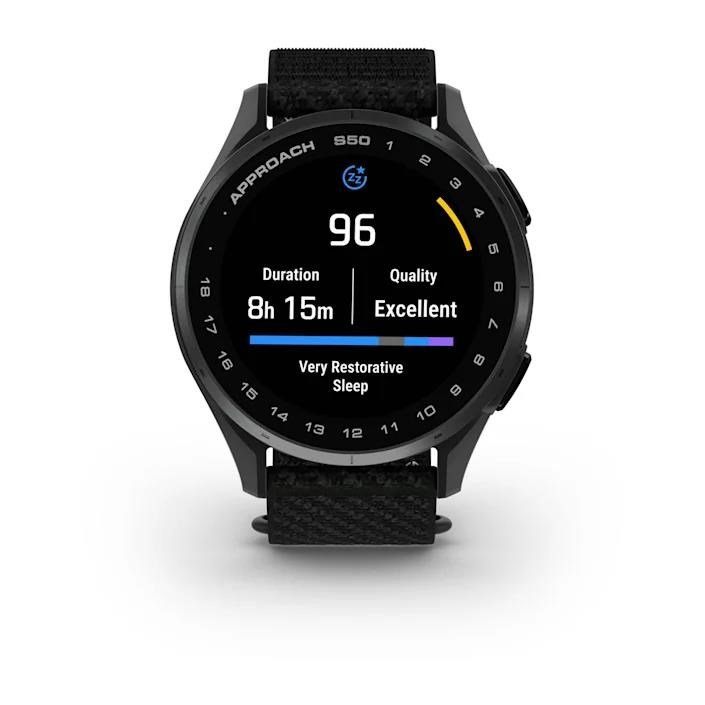 Garmin Approach S50 GPS zegarek, black nylon/silver aluminium