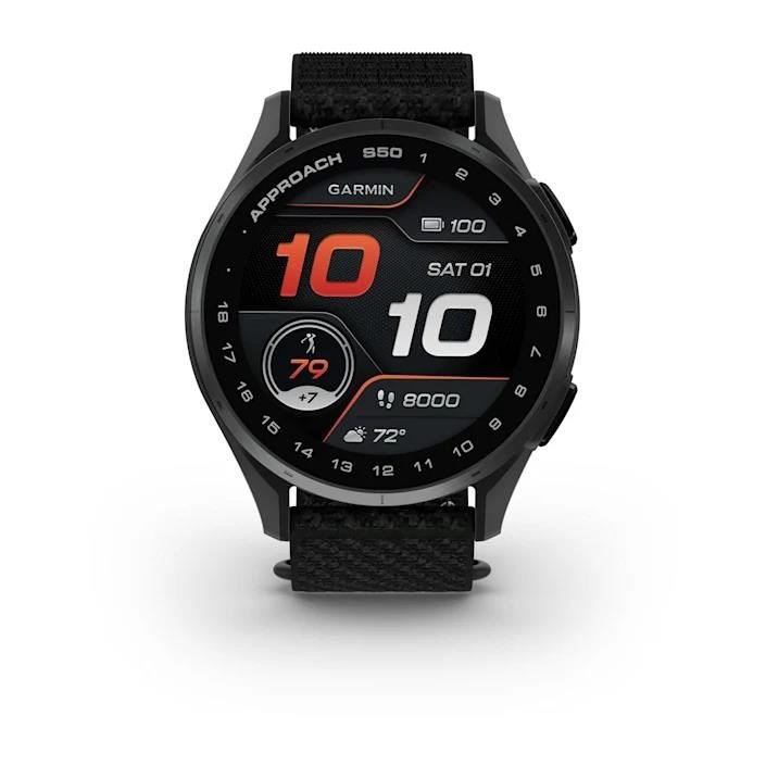 Garmin Approach S50 GPS zegarek, black nylon/silver aluminium