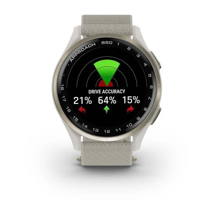 Garmin Approach S50 GPS zegarek, ivory nylon/cream gold aluminium