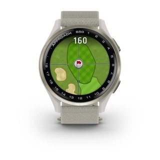 Garmin Approach S50 GPS zegarek, ivory nylon/cream gold aluminium