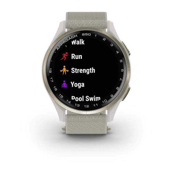 Garmin Approach S50 GPS zegarek, ivory nylon/cream gold aluminium