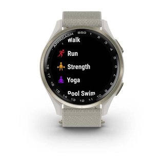 Garmin Approach S50 GPS zegarek, ivory nylon/cream gold aluminium
