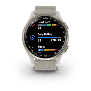 Garmin Approach S50 GPS zegarek, ivory nylon/cream gold aluminium