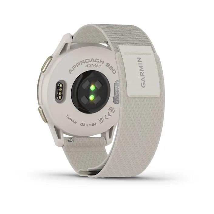 Garmin Approach S50 GPS zegarek, ivory nylon/cream gold aluminium