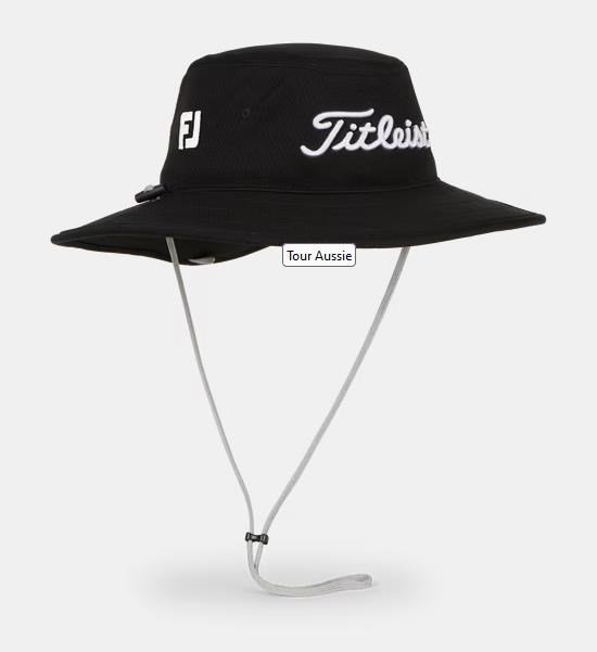 Titleist Tour Aussie męski kapelusz, czarny