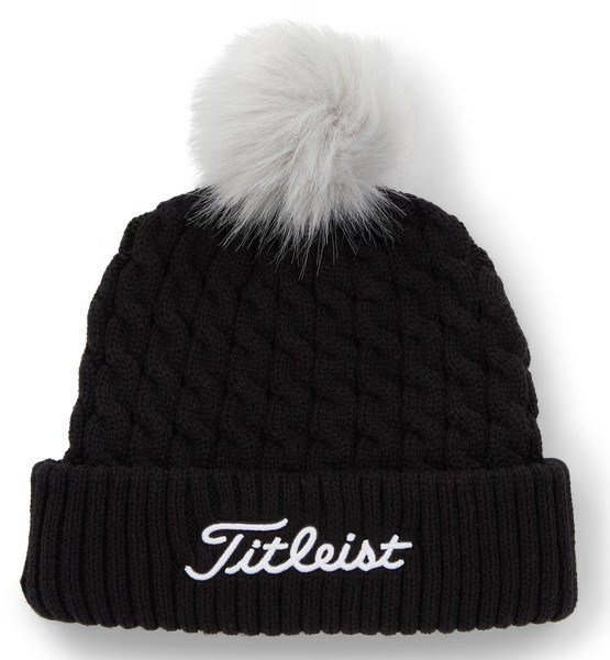 Titleist Cable Knit Pom Pom damska czapka zimowa, czarna
