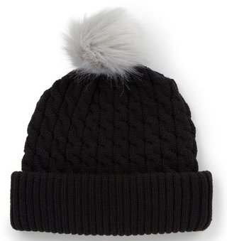 Titleist Cable Knit Pom Pom damska czapka zimowa, czarna