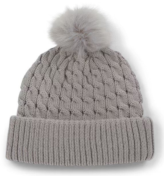 Titleist Cable Knit Pom Pom damska czapka zimowa, szara