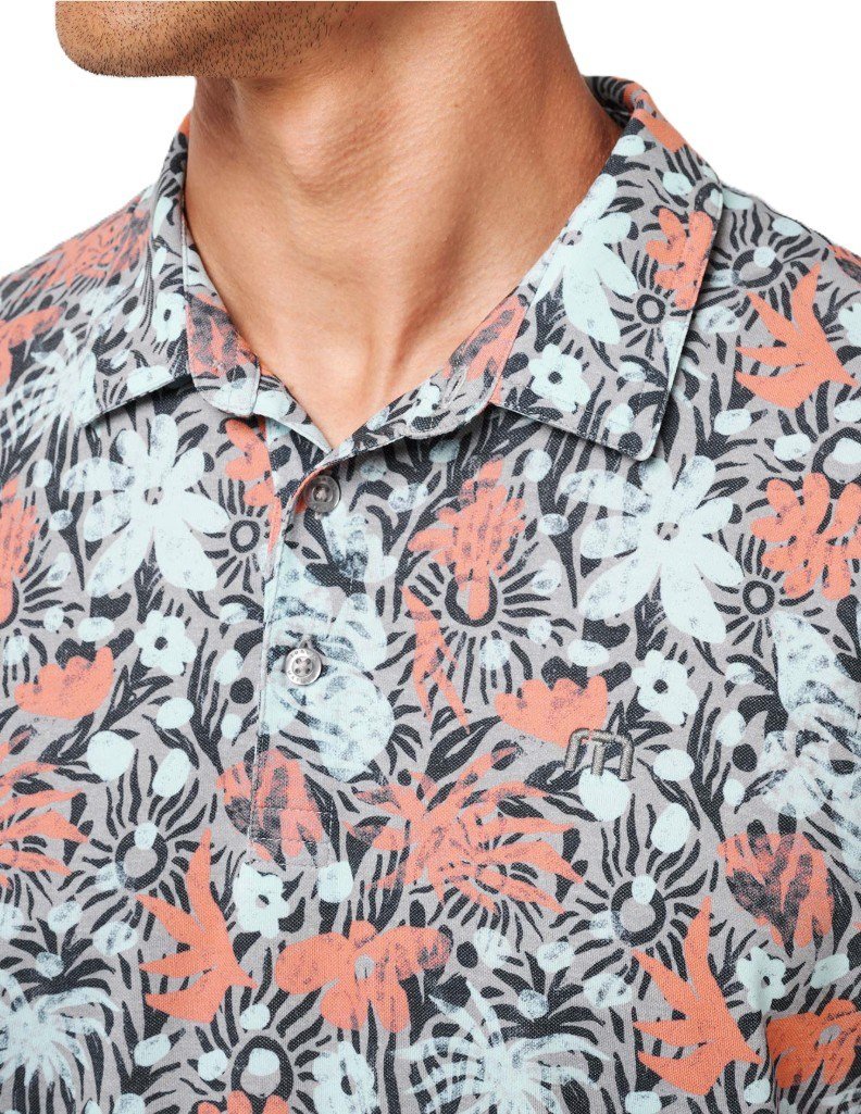 Travis Mathew Featherweight sand męskie polo, heather medium grey