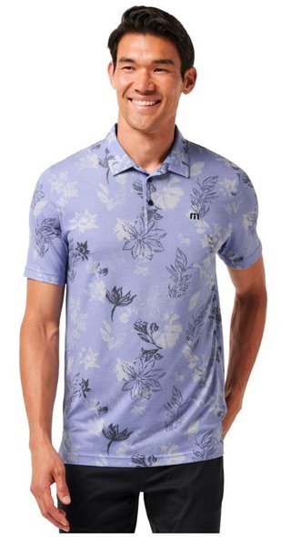 Travis Mathew Featherweight męskie polo, heather violet storm