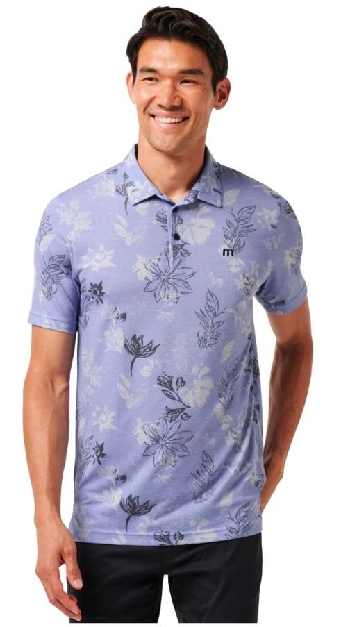 Travis Mathew Featherweight męskie polo, heather violet storm