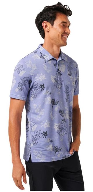 Travis Mathew Featherweight męskie polo, heather violet storm