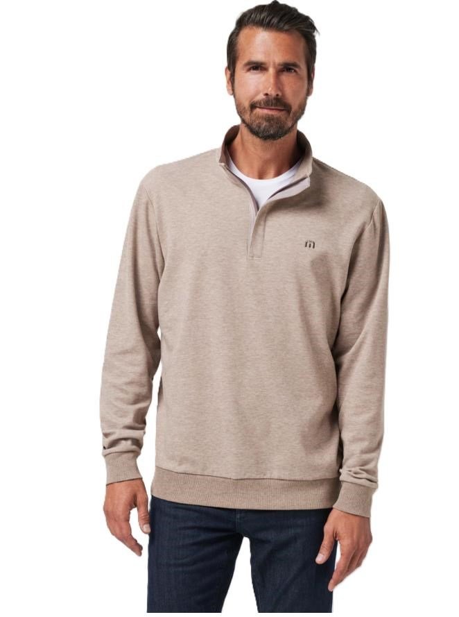 Travis Mathew CLOUD QUARTER ZIP 2.0 męska bluza fleece, beżowa
