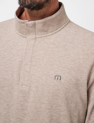 Travis Mathew CLOUD QUARTER ZIP 2.0 męska bluza fleece, beżowa
