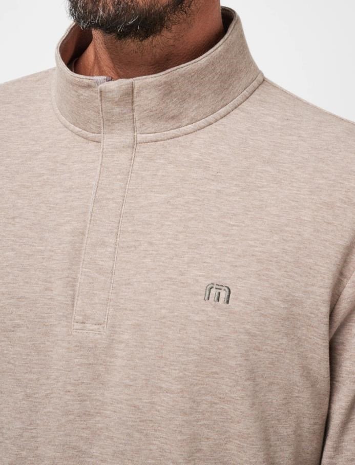 Travis Mathew CLOUD QUARTER ZIP 2.0 męska bluza fleece, beżowa