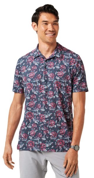 Travis Mathew FEATHERWEIGHT FLOURISH męskie polo, mood indigo/vintage indigo