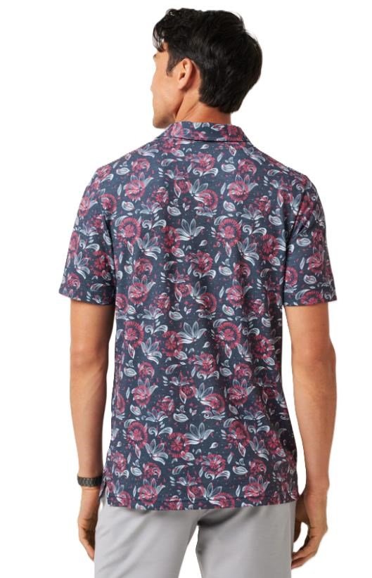 Travis Mathew FEATHERWEIGHT FLOURISH męskie polo, mood indigo/vintage indigo