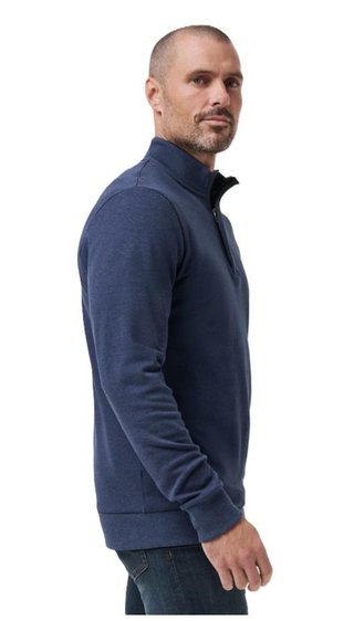 Travis Mathew CLOUD QUARTER ZIP 2.0 męska bluza fleece, granatowa