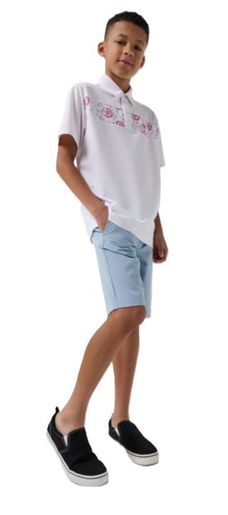 Travis Mathew Good Good Flourish juniorskie polo, białe