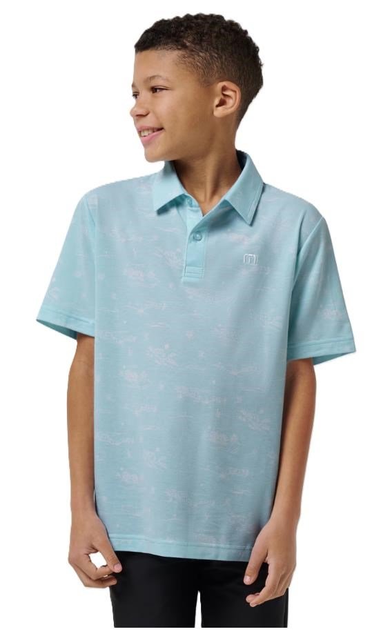 Travis Mathew TROPICAL ROAD juniorskie polo, niebieskie
