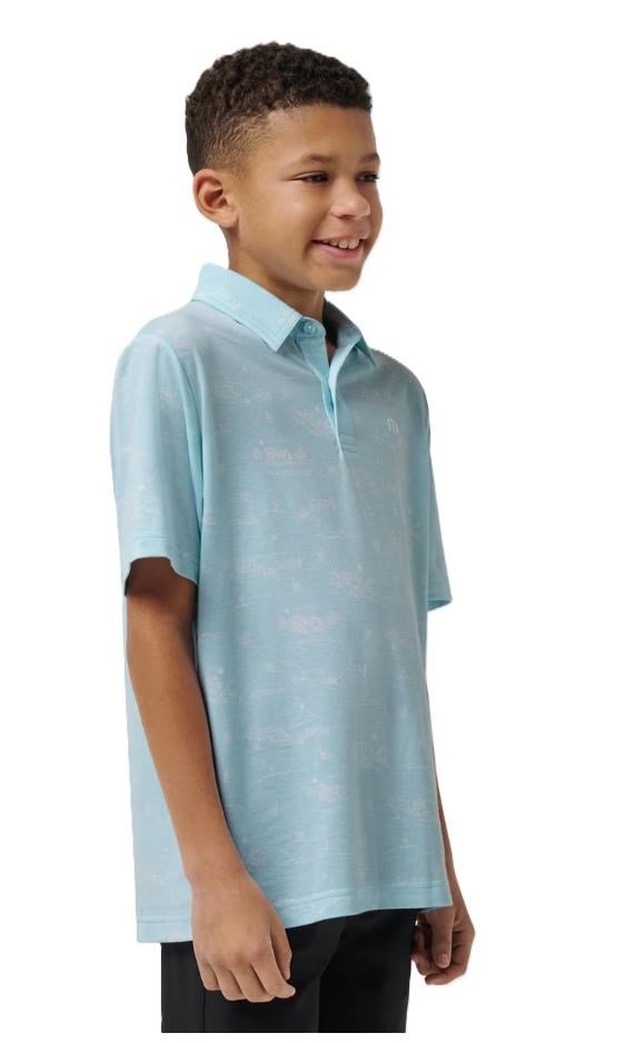Travis Mathew TROPICAL ROAD juniorskie polo, niebieskie