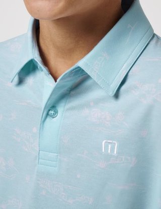 Travis Mathew TROPICAL ROAD juniorskie polo, niebieskie