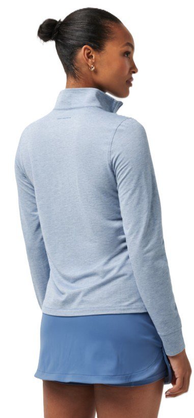 Travis Mathew Featherweightt Active zip long sleeve damskie polo, niebieskie