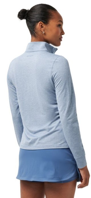 Travis Mathew Featherweightt Active zip long sleeve damskie polo, niebieskie