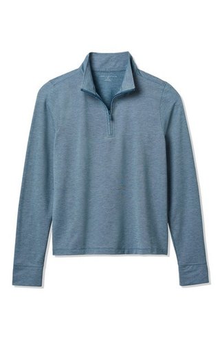 Travis Mathew Featherweightt Active zip long sleeve damskie polo, niebieskie