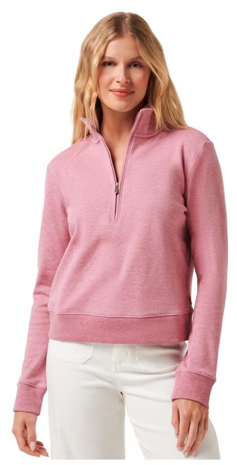 Travis Mathew Cloud Fleece Half-Zip damska bluza, heather foxglove