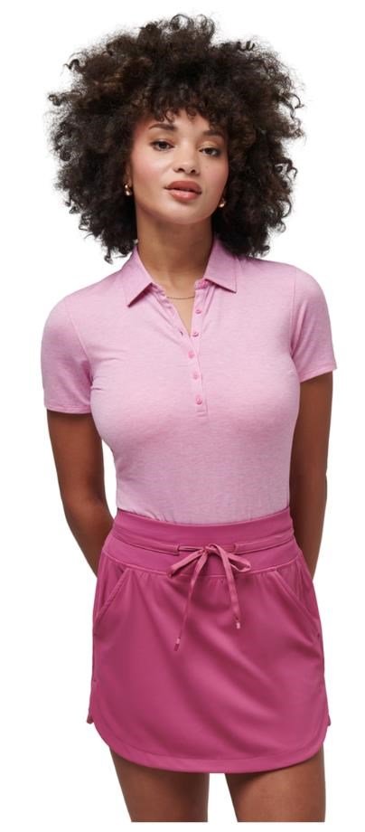 Travis Mathew Featherweight Active damskie polo, heather red violet