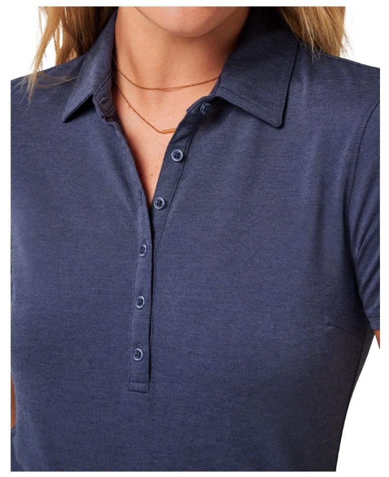 Travis Mathew Featherweight Active damskie polo, heather navy blazer