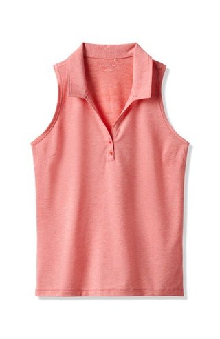 Travis Mathew Featherweight Active damskie polo bez rękawów, kolor łososia