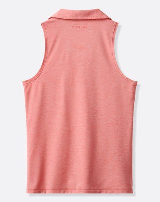 Travis Mathew Featherweight Active damskie polo bez rękawów, kolor łososia