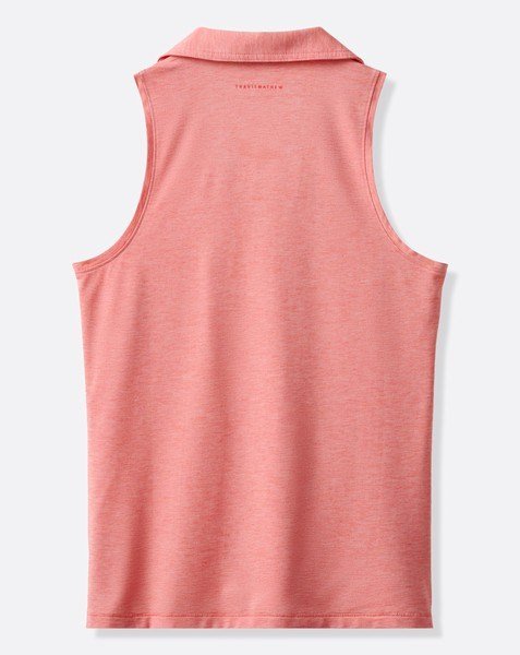 Travis Mathew Featherweight Active damskie polo bez rękawów, kolor łososia