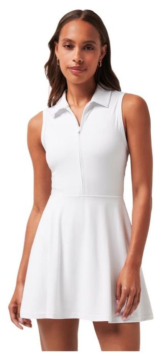 Travis Mathew Moveknit Sleeveless Polo damska sukienka, biała