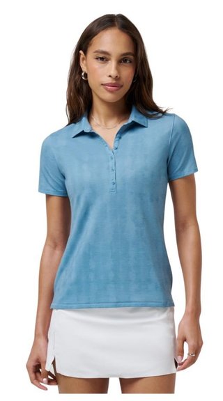 Travis Mathew Featherweight Active Printed damskie polo, smoke blue multi