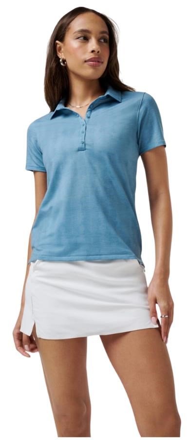 Travis Mathew Featherweight Active Printed damskie polo, smoke blue multi