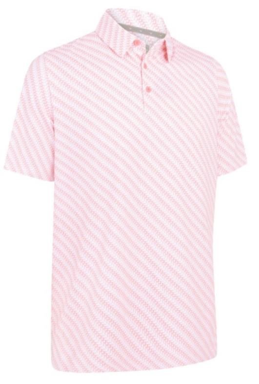 Callaway Twill Print męskie polo, strawberry pink