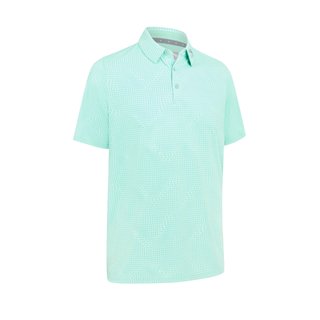 Callaway Warped Gingham Print męskie polo, neptune green